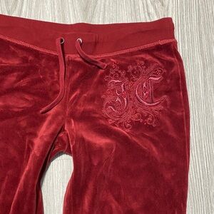 Juicy Couture Red Velour Pants